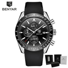 将图片加载到图库查看器，2021 Blue Men Watch Luxury Design Watches Silicone Band Male Wrist Watches Men's Chronograph Round Watch
