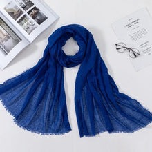 将图片加载到图库查看器，Long Soft Cotton Lightweight Crinkle Hijab Scarf Elegant Headscarf Head Wrap Islamic Head Wraps Hijab For Women 70*175cm
