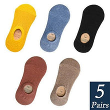 Load image into Gallery viewer, Women's Cute Cotton Invisible No Show Non-Slip Summer Candy Solid Color Silicone Short Socks Fashion Thin Ankle Boat Socks
