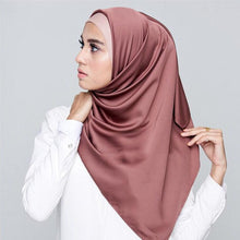 Load image into Gallery viewer, Luxury Long Soft Square Silk Scarves Lightweight Elegant Satin Silk Soft Head Wrap Escharpe Hijab Scarf Muslim Female Silky Shawls Wrap Hair Head Scarves Bandanna For  Women 90*90cm
