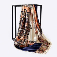 Load image into Gallery viewer, Luxury Long Soft Square Silk Scarves Lightweight Elegant Satin Silk Soft Head Wrap Escharpe Hijab Scarf Muslim Female Silky Shawls Wrap Hair Head Scarves Bandanna For  Women 90*90cm
