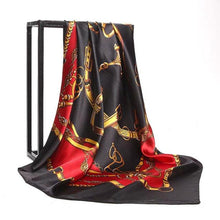 Load image into Gallery viewer, Luxury Long Soft Square Silk Scarves Lightweight Elegant Satin Silk Soft Head Wrap Escharpe Hijab Scarf Muslim Female Silky Shawls Wrap Hair Head Scarves Bandanna For  Women 90*90cm
