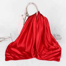 Load image into Gallery viewer, Luxury Long Soft Square Silk Scarves Lightweight Elegant Satin Silk Soft Head Wrap Escharpe Hijab Scarf Muslim Female Silky Shawls Wrap Hair Head Scarves Bandanna For  Women 90*90cm
