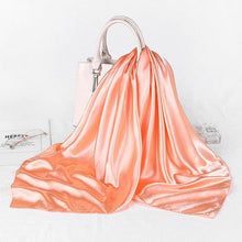 Load image into Gallery viewer, Luxury Long Soft Square Silk Scarves Lightweight Elegant Satin Silk Soft Head Wrap Escharpe Hijab Scarf Muslim Female Silky Shawls Wrap Hair Head Scarves Bandanna For  Women 90*90cm
