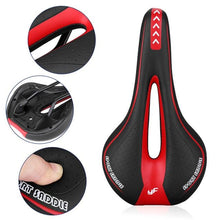 Load image into Gallery viewer, Breathable Silicone Cushion Seat PU Leather Surface Silica Filled Gel Comfortable Shockproof Bicycle Saddle Padded Professional Waterproof Road Bike Saddle For Men
