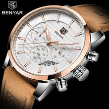 Load image into Gallery viewer, New Luxury Men Watches Chronograph Sports Watches Waterproof Casual Sport Leather Strap Quartz Men's Wrist Watch
