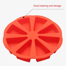 将图片加载到图库查看器，8 Cavity Silicone Cake Mold Baking Pastry Scone Pans Tools Cake Mould Oven Bread Pizza Bakeware Cake Mould Baking Molds Triangle Silicone Cake Mold Soap Mould Pizza Slices Scone Baking
