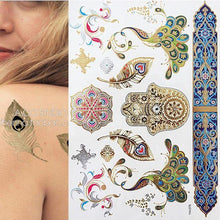 Load image into Gallery viewer, Body Tattoo Art Painting Stickers Glitter Gold Silver Temporary Waterproof Nontoxic Long Lasting Tattoos
