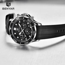 将图片加载到图库查看器，Black Multifunctional Sport Men Watches Luxury Quartz Watches Fashion Chronograph Stylish Elegant Comfortable Watch For Men
