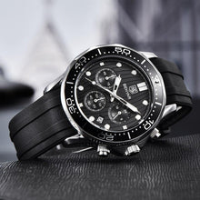 将图片加载到图库查看器，Black Multifunctional Sport Men Watches Luxury Quartz Watches Fashion Chronograph Stylish Elegant Comfortable Watch For Men
