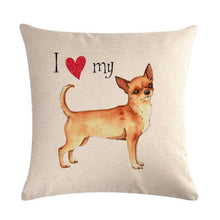 将图片加载到图库查看器，Pet Dog Elegant Design Linen Cotton Throw Pillow Covers Dog Pattern Cotton Throw Pillow Covers Car Sofa Cushion Cover Pillowcases Couch Cushion Cover Home Sofa Bed Decorative Pillows
