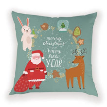 将图片加载到图库查看器，New Year Christmas Decorations Pillows Cover Christmas Décor for Home Christmas Tree Snowflake Snowman Reindeer Home Decor Throw Pillow Case Cushion Cover Santa Merry Christmas Gift Xmas 45x45cm
