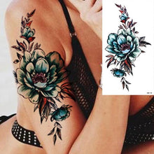 Load image into Gallery viewer, 25 Sheets Flower Rose Luxury Tattoos Waterproof Temporary Sticker 3D Rose Flower Tattoos Body Art Arm Fake Tatoo For Womens
