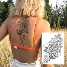 将图片加载到图库查看器，Realistic Tattoos Temporary Womens Flower Sticker Tattoos Waterproof Women Body Art Fake Legs Tattoo Stickers
