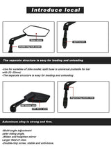 Load image into Gallery viewer, New Scratch Resistant Glass Lens Rear View Mirror Bike Cycling Clear Wide Range Back Sight Rearview Reflector Adjustable Handlebar Rotatable Bicycle Rear View Glass Mirror Wide Angle Acrylic  Safety Mirror New Scratch Resistant Glass Lens
