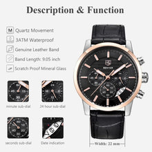 Load image into Gallery viewer, New Luxury Men Watches Chronograph Sports Watches Waterproof Casual Sport Leather Strap Quartz Men's Wrist Watch
