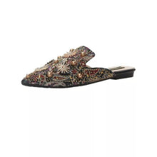 将图片加载到图库查看器，Luxury Women Mules Ladies Summer Slippers Women Shoes New Low Heels Flat Casual Shoes Woman Flip Flops Mules For Women Slip On Flats Loafers Pointed Toe Womens Mules
