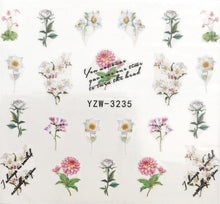 Load image into Gallery viewer, Flower Animal Designs Water Transfer Sticker Nail Art Decals Fashion Wraps Tips Manicure Tools Nail Watermark Decals iridescent Decoration Nail Self-Adhesive Decals Nail Stickers Water Transfer Fresh Nail Decals for Nail Art
