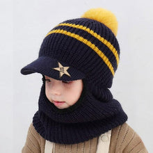 Load image into Gallery viewer, Thick Knitted Acrylic Winter Beanie Hats For Kids Child Outdoor Warm Balaclava Cap Girls Boys Bib Mask Face Cover Hairball Hat  Beanie Cap Mask Scarf Hat Set Outdoor Sport Warm Beanies Hat For Men Knitted Hats Bandana Hiking Camping Kid Neck Warmer Cap
