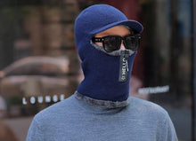 将图片加载到图库查看器，Men Winter Knitted Hat With Zipper New Add Fur Lined Warm Brim Winter Hats For Men Keep Face Ear Warm Balaclava Cap Balaclava Gorgas Bonnet Knitted Hat Windproof Ski Mask Cold Weather Face Mask Motorcycle Balaclava Hood Warmer Winter Sports Cap
