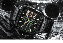 Load image into Gallery viewer, Elegant Business Square Mens Watch Multifunctional Waterproof Stainless Steel Design Big Wrist Watch
