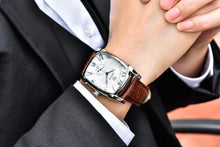Load image into Gallery viewer, Luxury Business Men's Watches Brown Casual Wrist Leather Strap Waterproof Classic Rectangle Square Watch
