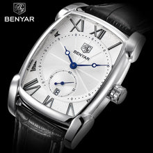 Load image into Gallery viewer, Luxury Business Men's Watches Brown Casual Wrist Leather Strap Waterproof Classic Rectangle Square Watch
