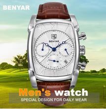 Load image into Gallery viewer, Classic Rectangle Waterproof Case Vintage Design Luxury Watches Leather Strap Business Casual Analog Wrist Watch For Men
