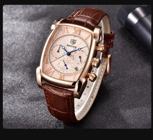 Load image into Gallery viewer, Classic Rectangle Waterproof Case Vintage Design Luxury Watches Leather Strap Business Casual Analog Wrist Watch For Men
