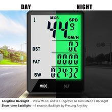 Load image into Gallery viewer, Waterproof Bicycle Computer Wireless And Wired Bike Cycling Odometer Stopwatch Speedometer Bicycle Speedometer With LCD Display 20 Functions And Automatic Wake-up
