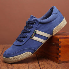 Load image into Gallery viewer, Casual Round Toe High Quality Mens Canvas Flat Solid Summe Lace Up Breathable Flat Casual Sneakers Sports Flats Men Casual Walking Sneakers Comfortable Soft Design

