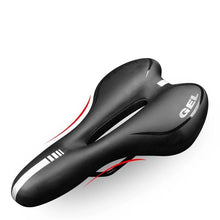 Load image into Gallery viewer, Breathable Silicone Cushion Seat PU Leather Surface Silica Filled Gel Comfortable Shockproof Bicycle Saddle Padded Professional Waterproof Road Bike Saddle For Men
