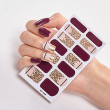 将图片加载到图库查看器，Full Cover Nail Stickers Nail Polish Nail Decoration Nails Sticker Designer Self Adhesive Nail Sticker Creative Nail Art Sticker Sticker Nail Decorations Accessories Metal Curve Stripe Lines Design Letter Nail Sticker Adhesive Decoration Template
