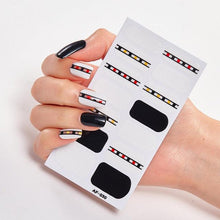 将图片加载到图库查看器，Full Cover Nail Stickers Nail Polish Nail Decoration Nails Sticker Designer Self Adhesive Nail Sticker Creative Nail Art Sticker Sticker Nail Decorations Accessories Metal Curve Stripe Lines Design Letter Nail Sticker Adhesive Decoration Template
