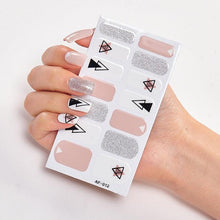 将图片加载到图库查看器，Full Cover Nail Stickers Nail Polish Nail Decoration Nails Sticker Designer Self Adhesive Nail Sticker Creative Nail Art Sticker Sticker Nail Decorations Accessories Metal Curve Stripe Lines Design Letter Nail Sticker Adhesive Decoration Template
