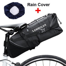 Load image into Gallery viewer, Black Bike Bag Bicycle Bag Cycle Cycling Bike Seat Bag Bags Accessories Waterproof Bike Packing Bags Large Bike Bags Fully Waterproof Bike Bag Under Seat Roll Up Cycling Rear Tail Pack
