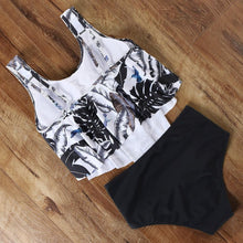 Load image into Gallery viewer, Leopard Bikini High Waist Bikini Animal Print Floral Swimsuit Ruffle Swimsuit Plus Size Swimwear Women Swimsuits for Women Two Piece Bathing Suits Ruffle Tops With High Waist Bottoms Bikini Sets For Teen Girls
