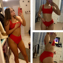 将图片加载到图库查看器，High Waist Bikini Leopard Bikini Women Push Up Swimsuit Women's Leopard Print Swimsuits High Waist Bikini Set 2 Piece Bathing Suits Women Printed Swimwear Tie Dye Summer Swim Beachwear

