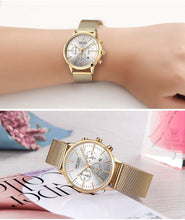 Load image into Gallery viewer, Multifunctional Black Luxury Women Watch Fashion Quartz Business Style Stainless Steel Strap Wrist Watch
