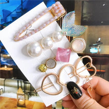 Load image into Gallery viewer, 4pcs/set Women Hair Accessories Jewelry Korean Simulation Pearl Barrette Love Hearts Hair Clips For Girls Pink Hairpins Wedding Hair Accessories for Brides and Bridesmaids
