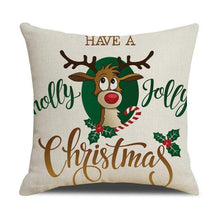 Load image into Gallery viewer, Christmas Green Stripe Pattern Cotton Linen Throw Pillow Christmas Stripe Pillow Cases Christmas Green Decorative Cushion Cover Cotton Linen Pillowcase Indoor Sofa Decorations Home Sofa Decorative Pillowcase 45X45CM
