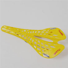 Load image into Gallery viewer, Mountain Super Light Plastic Bicycle Saddle  Bike Saddle Seat PVC Cushion Hollow Seat Saddle Ultra Light Cycling Bicycle Seat Saddle Hollow Ergonomic Shock Absorption Water Resistant Protection
