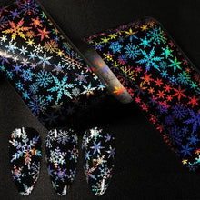 将图片加载到图库查看器，Christmas Silver Snowflakes Nail Art Foil Transfer Glitter Stickers 3D Nail Art Decals Designer Manicuring Decoration Xmas Gift Nails Snowflake Nail Art Stickers Decals Christmas Nail 3D Self Adhesive Nail Stickers for Acrylic Nails Snowflake
