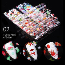 将图片加载到图库查看器，Christmas Silver Snowflakes Nail Art Foil Transfer Glitter Stickers 3D Nail Art Decals Designer Manicuring Decoration Xmas Gift Nails Snowflake Nail Art Stickers Decals Christmas Nail 3D Self Adhesive Nail Stickers for Acrylic Nails Snowflake
