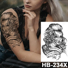 将图片加载到图库查看器，New Big Butterfly Waterproof Temporary Sticker Tattoo Elegant Black Colorful Tattoos Rose For Women Men
