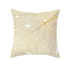 Load image into Gallery viewer, Tropical Leaf Flower Green Yellow Pillowcase Decorative Throw Pillow Case Cushion Cover Gold Stamping Leaves Polyester Cushion Cover Throw Pillow Decorative Cushions Home Decor Pillow Covers
