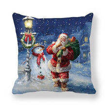 将图片加载到图库查看器，Christmas Pillowcase Holiday Decoration Christmas Santa Pillow Covers Santa Claus Pillow Covers Christmas Sofa Throw Pillow Home Cushion Cover Christmas Snowman Print Pillowcase Letter 45x45CM
