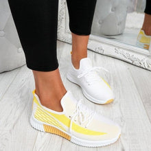 Load image into Gallery viewer, Elegant Sport Women's Vulcanized Female Lace Up Mesh Sneakers Round Toe Casual Walking Shoes Mesh Flat Anti-slip Women Breathable Mesh Fashion Sneakers
