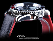 将图片加载到图库查看器，2021 Fashion Black Red Sport Mens Watches Luxury Luminous Hands Watch Elegant Leather Strap Design
