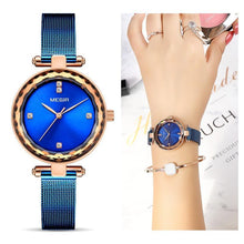 Load image into Gallery viewer, Top Luxury Women Watches Rose Gold Analog Watch Fashion Shine Round Design Elegant Stainless Strap Wrist Watch
